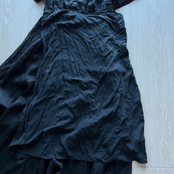 J Crew Cerise Shirt Dress In Ramie Size 8 Black - Picture 8 of 10